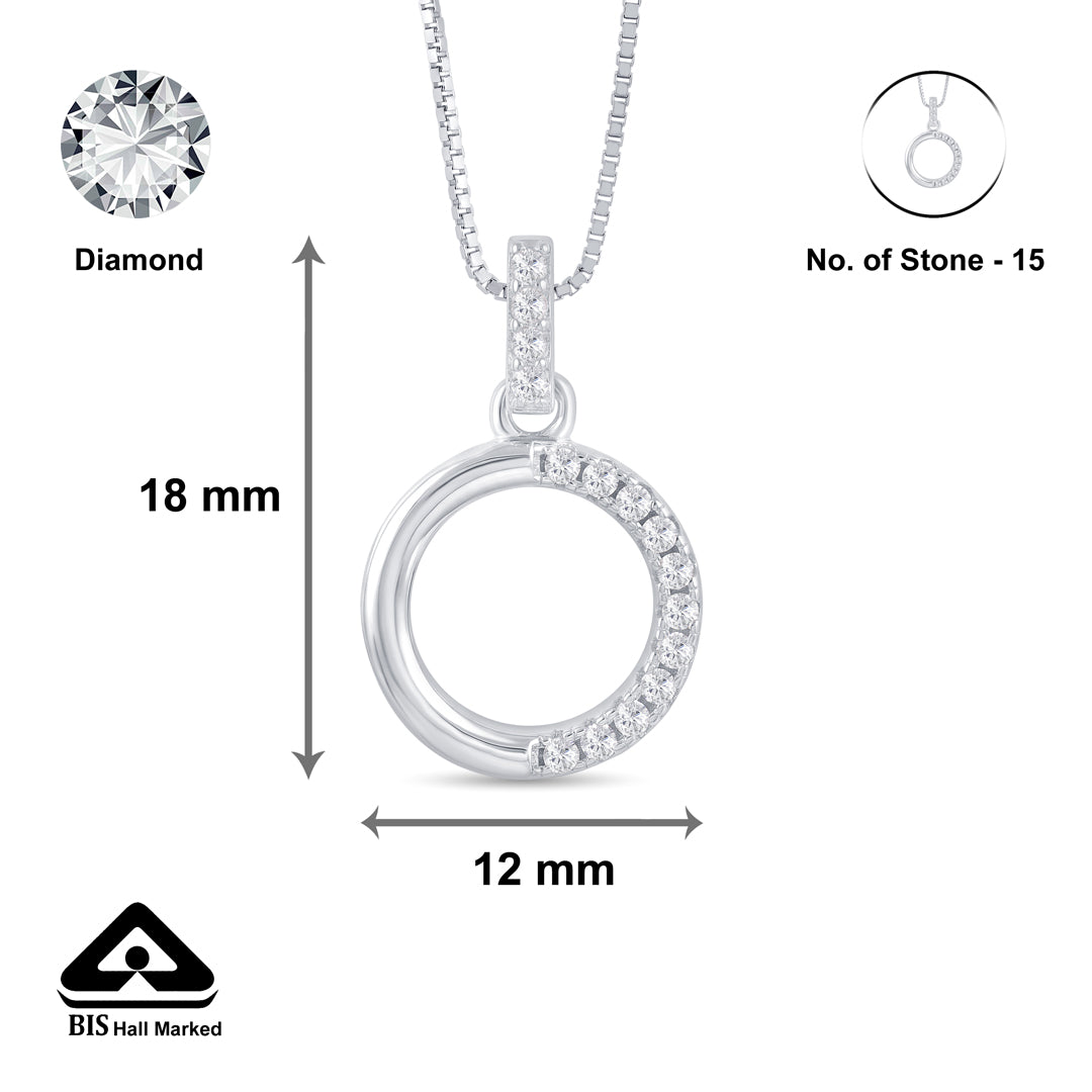 Oval Gleam Silver Pendant