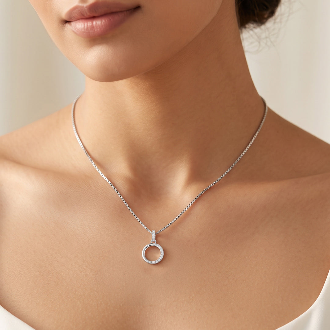 Oval Gleam Silver Pendant