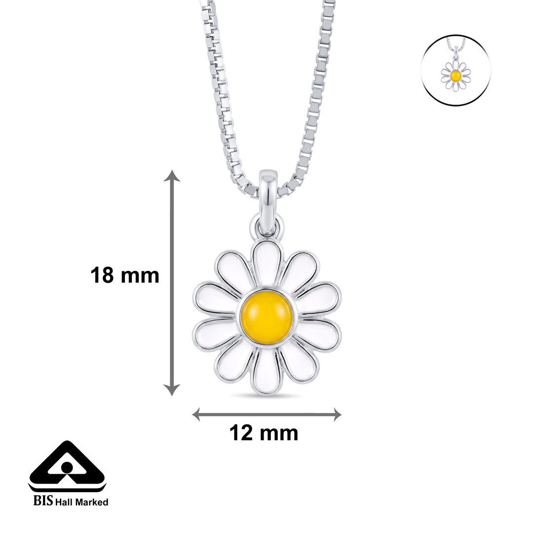 Daisy Charm Silver Pendant