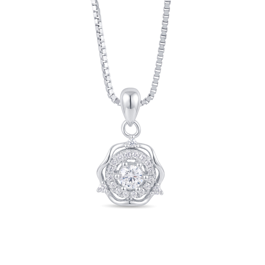 Lotus Spark Silver Pendant Set