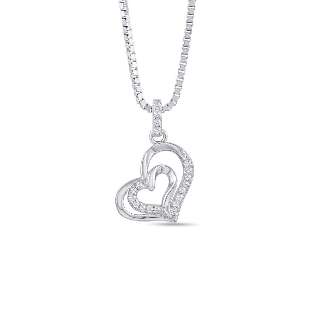 Heart Elegance Silver Pendant Set