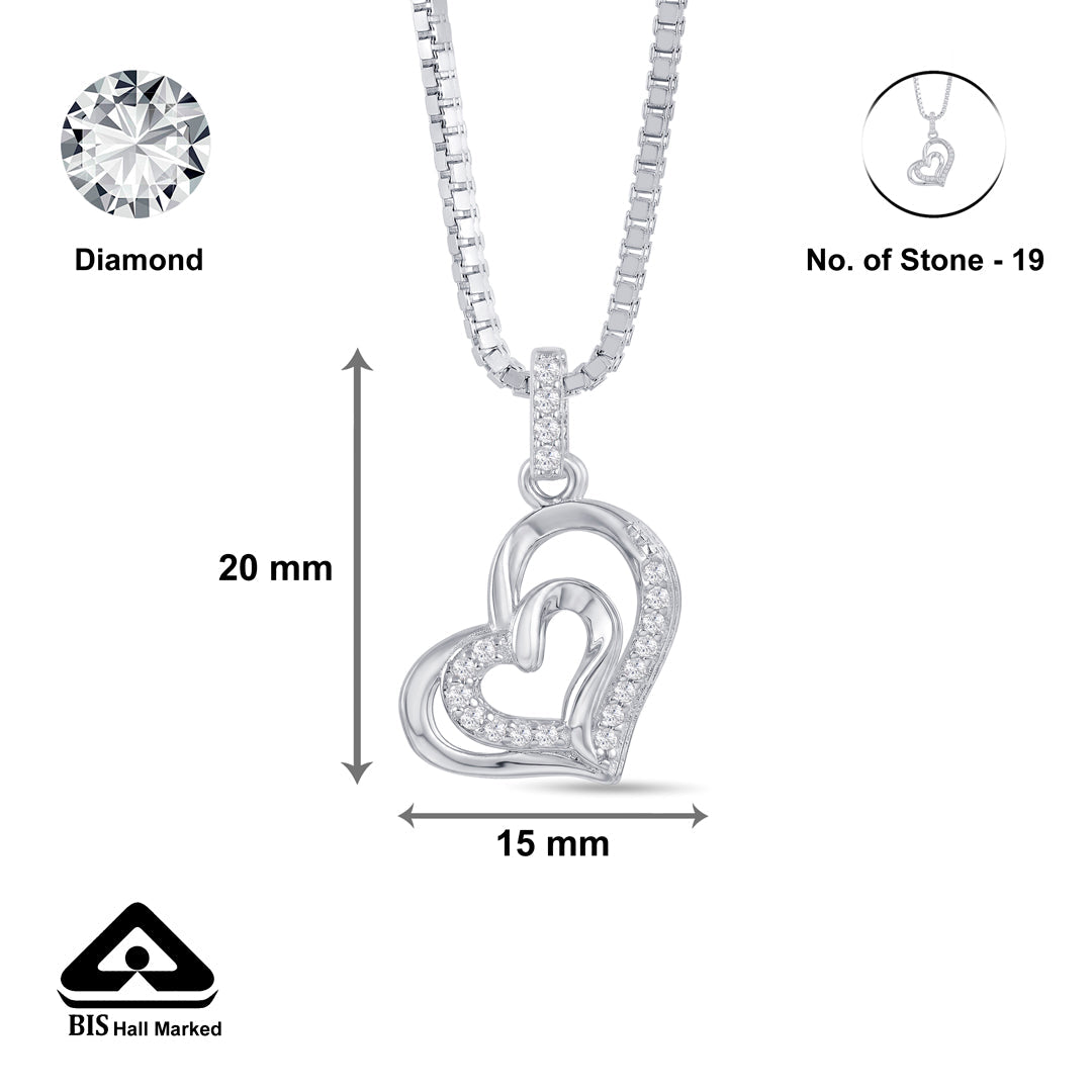 Heart Elegance Silver Pendant Set