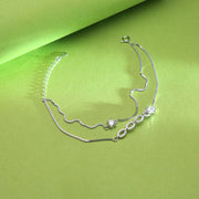 Double-Layer Adjustment Silver Bracelet
