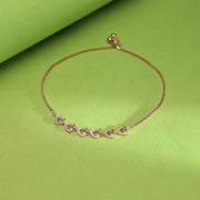 Golden Hearts Flexible Silver Bracelets