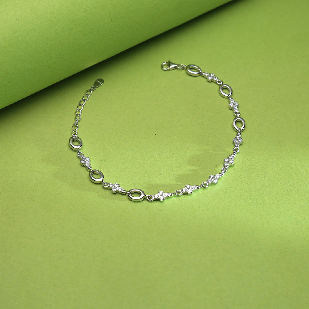Alternate Links Flexible Silver Bracelets